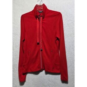 Olsen Red Zip Up Track Jacket Mock Neck Long Sleeve Women's Size S 6